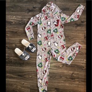 Justice onesie pajama with matching slippers